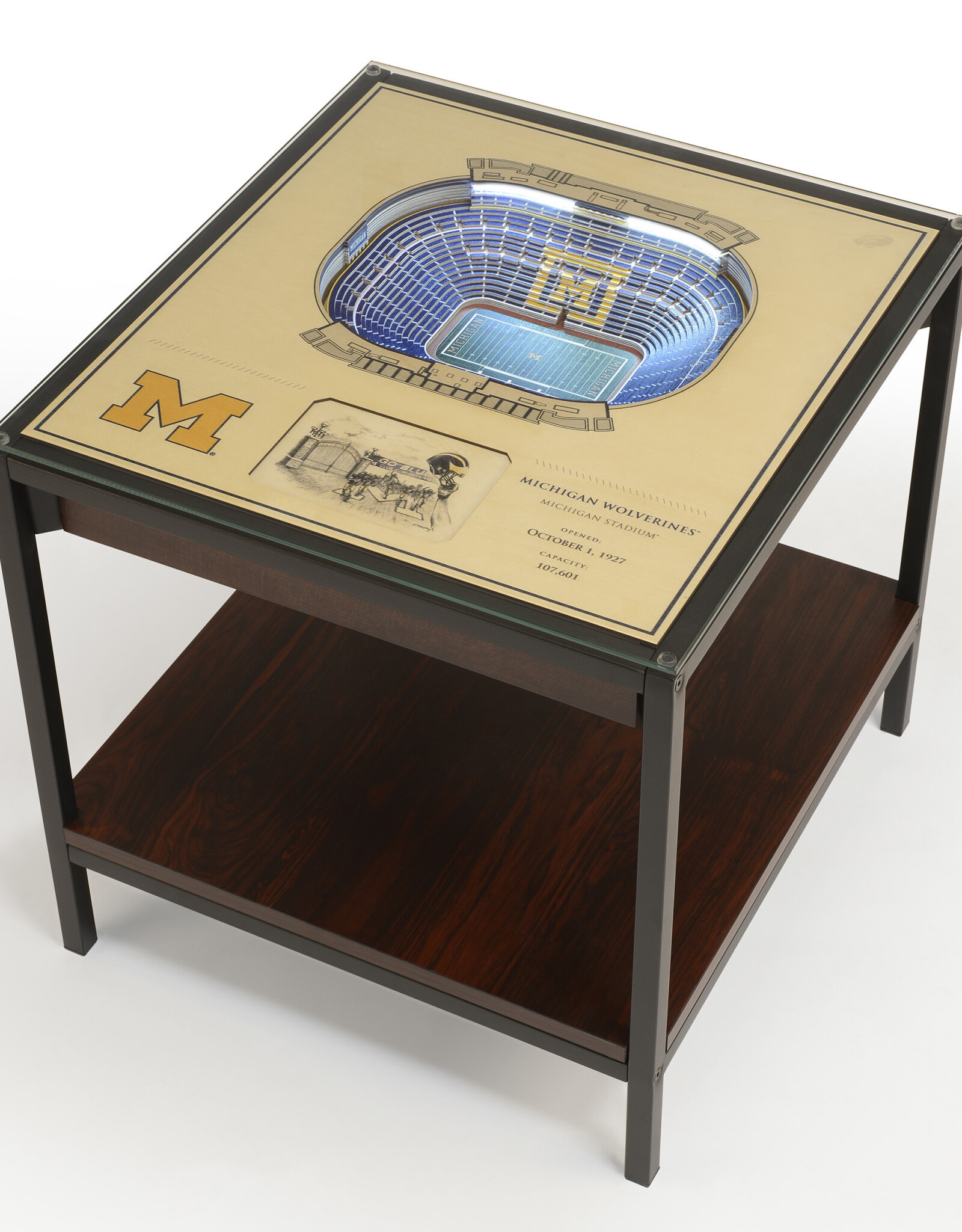 YOU THE FAN Michigan Wolverines 25-Layer LED StadiumView End Table