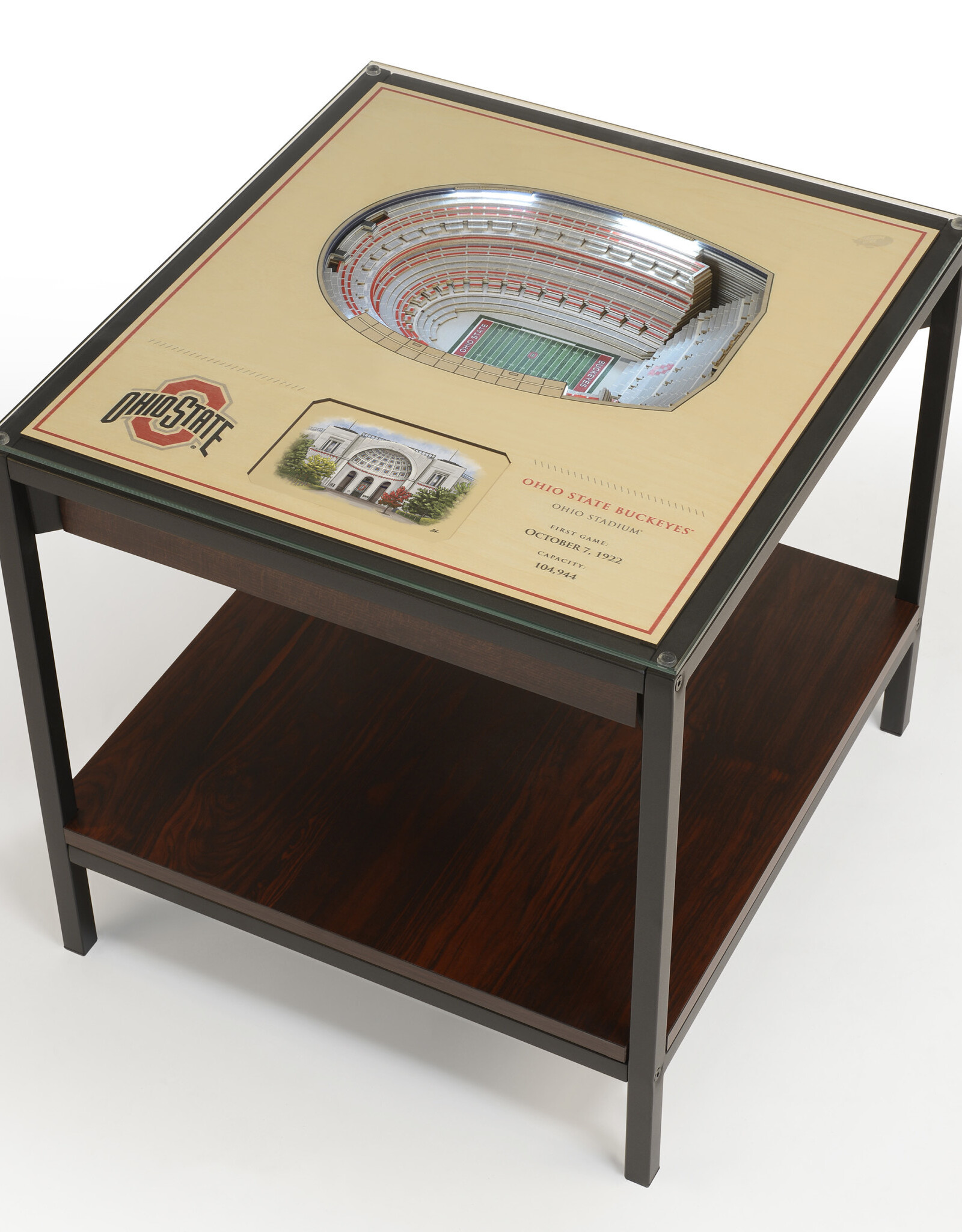 YOU THE FAN Ohio State Buckeyes 25-Layer LED StadiumView End Table