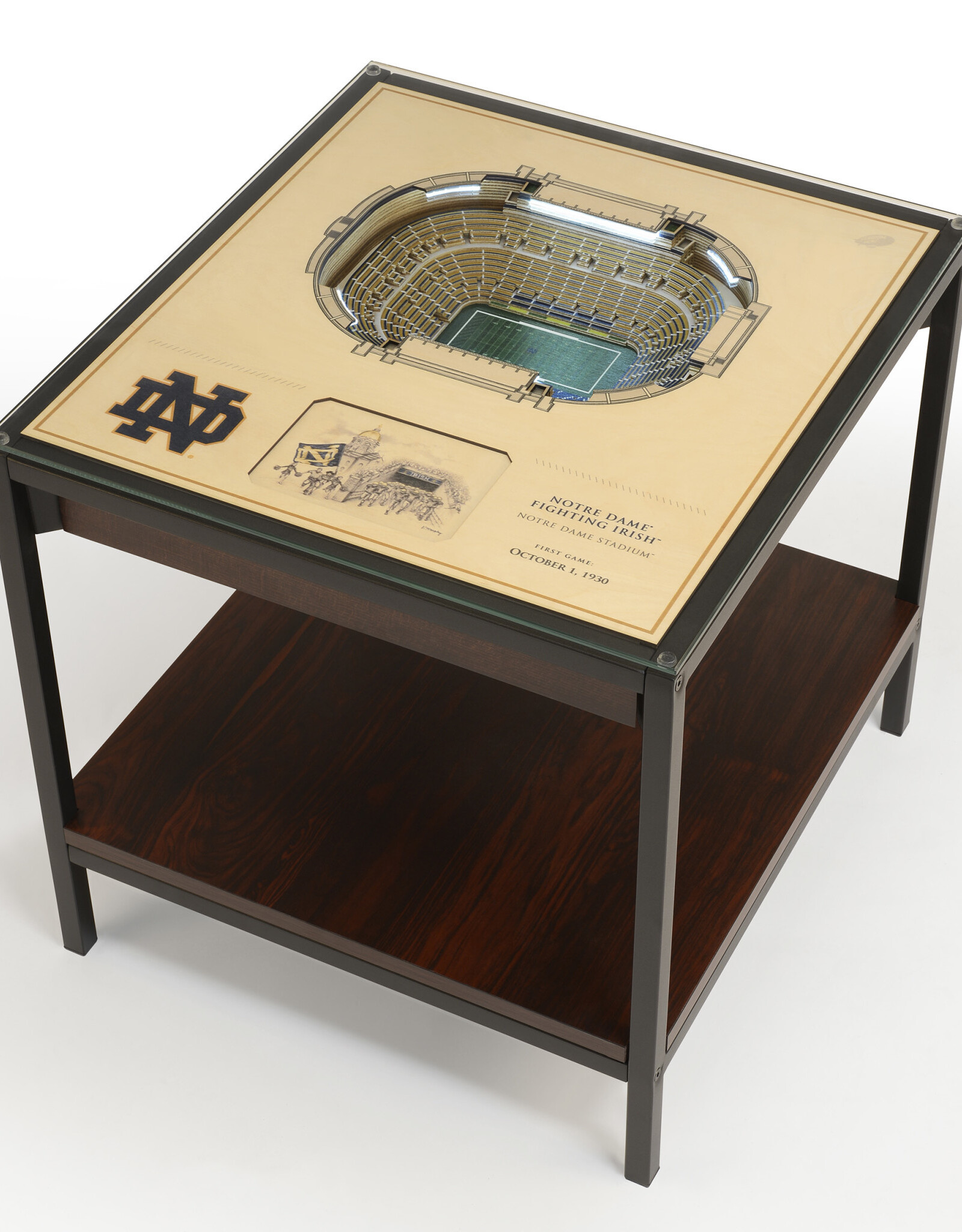 YOU THE FAN Notre Dame Fighting Irish 25-Layer LED StadiumView End Table