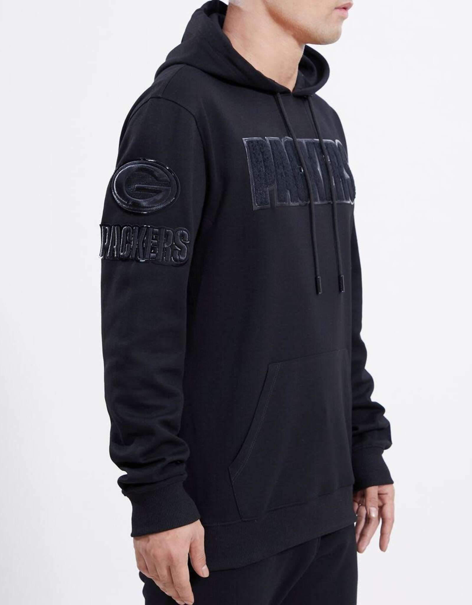 Pro Standard Green Bay Packers Men's Triple Black Logo Hoodie