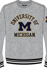 Pro Standard Michigan Wolverines Men's Classic Stacked Logo Pullover Crew - Grey