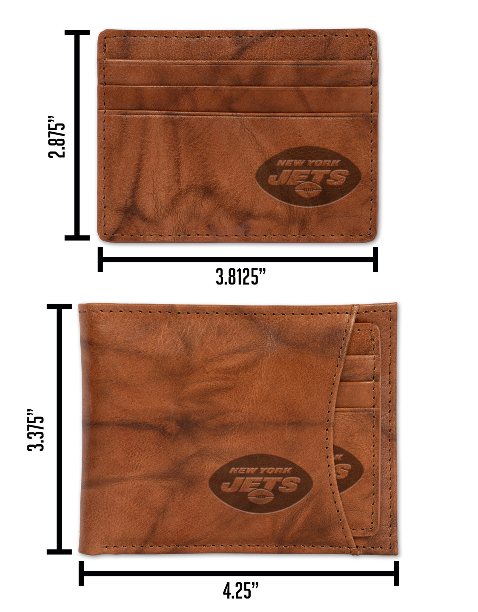 RICO INDUSTRIES New York Jets 2-in-1 Vintage Slider Billfold Wallet Set