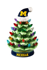 EVERGREEN Michigan Wolverines 8" LED Lighted Ceramic Tree