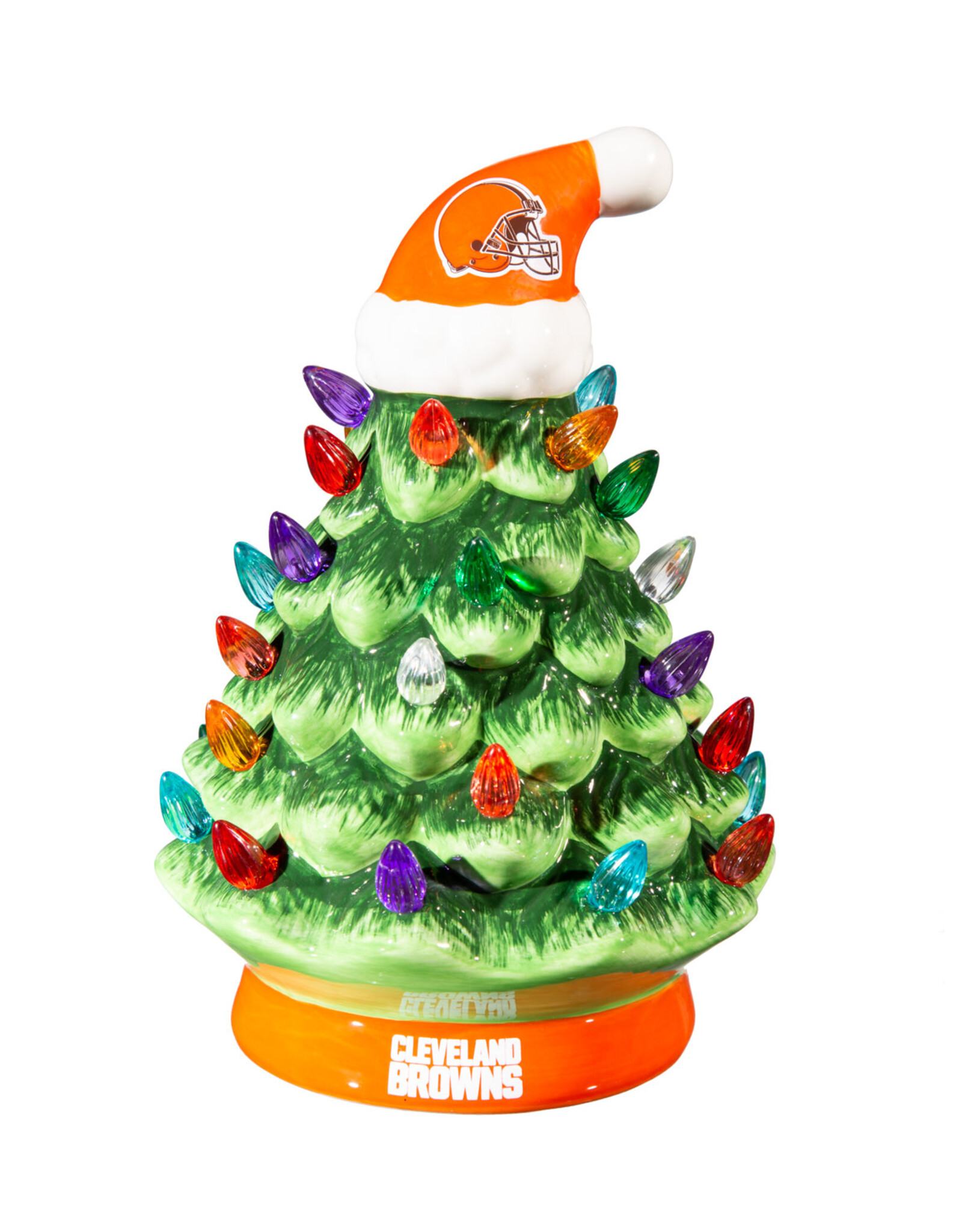 EVERGREEN Cleveland Browns 8" LED Lighted Ceramic Tree