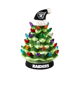 EVERGREEN Las Vegas Raiders 8" LED Lighted Ceramic Tree