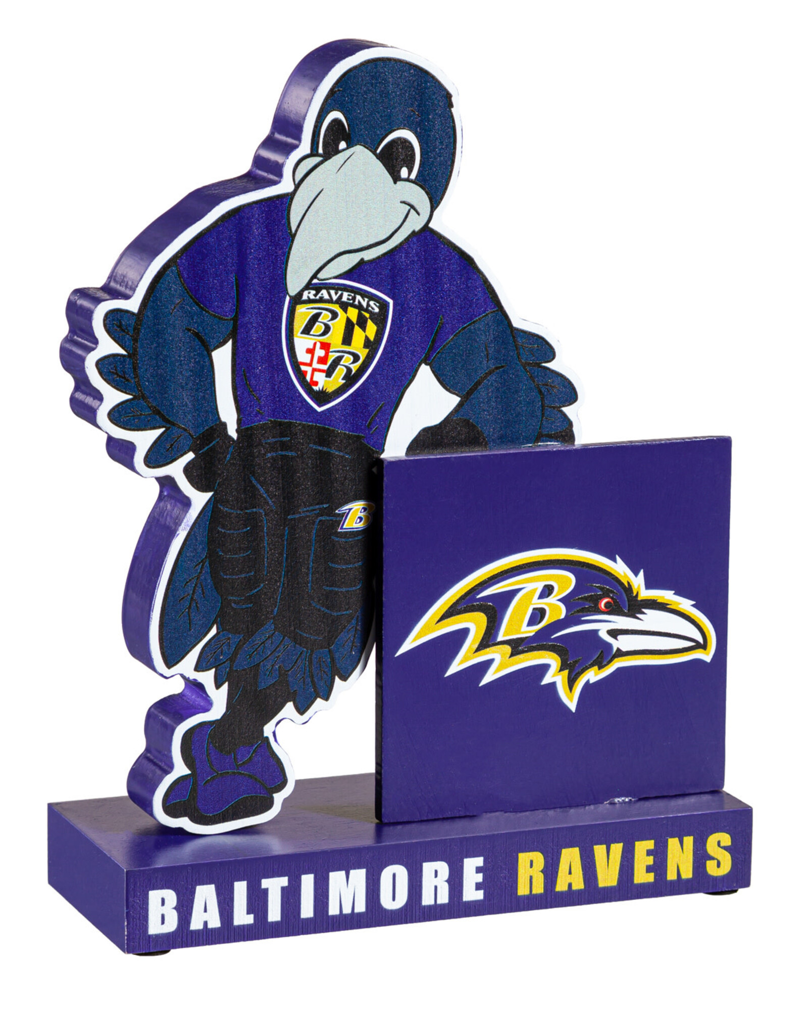 EVERGREEN Baltimore Ravens Wood Mascot Standee With Team Logo