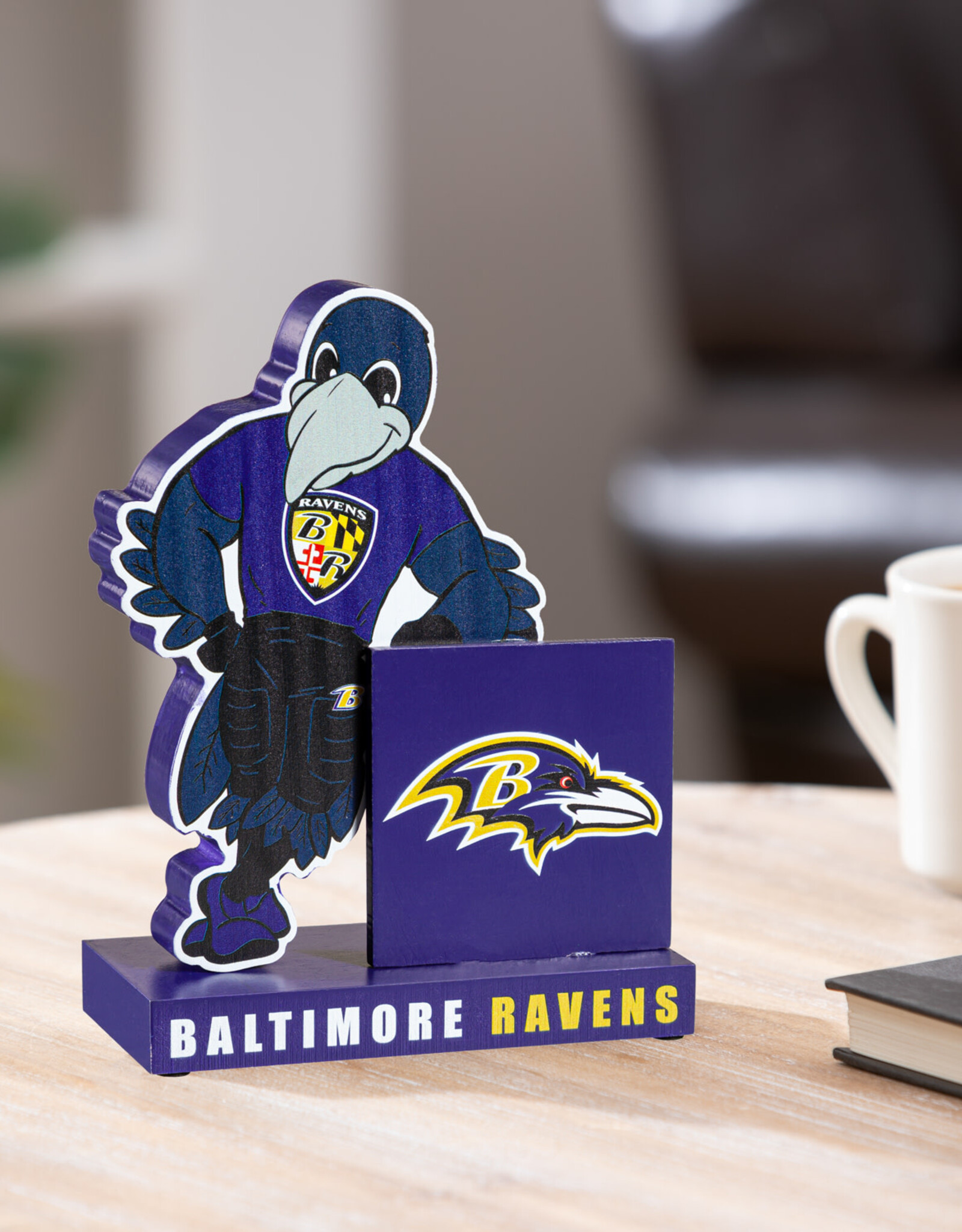 EVERGREEN Baltimore Ravens Wood Mascot Standee With Team Logo