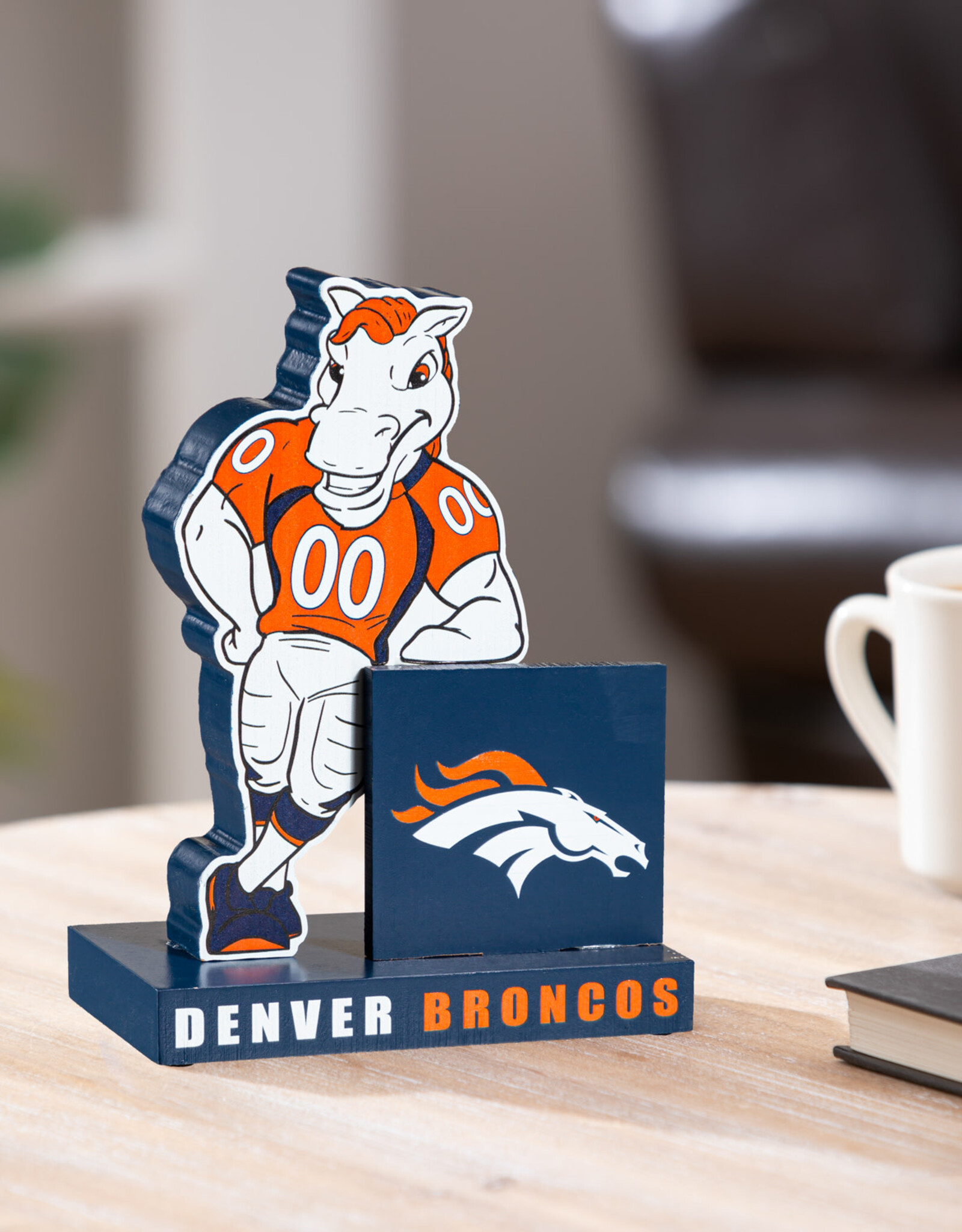 EVERGREEN Denver Broncos Wood Mascot Standee With Team Logo