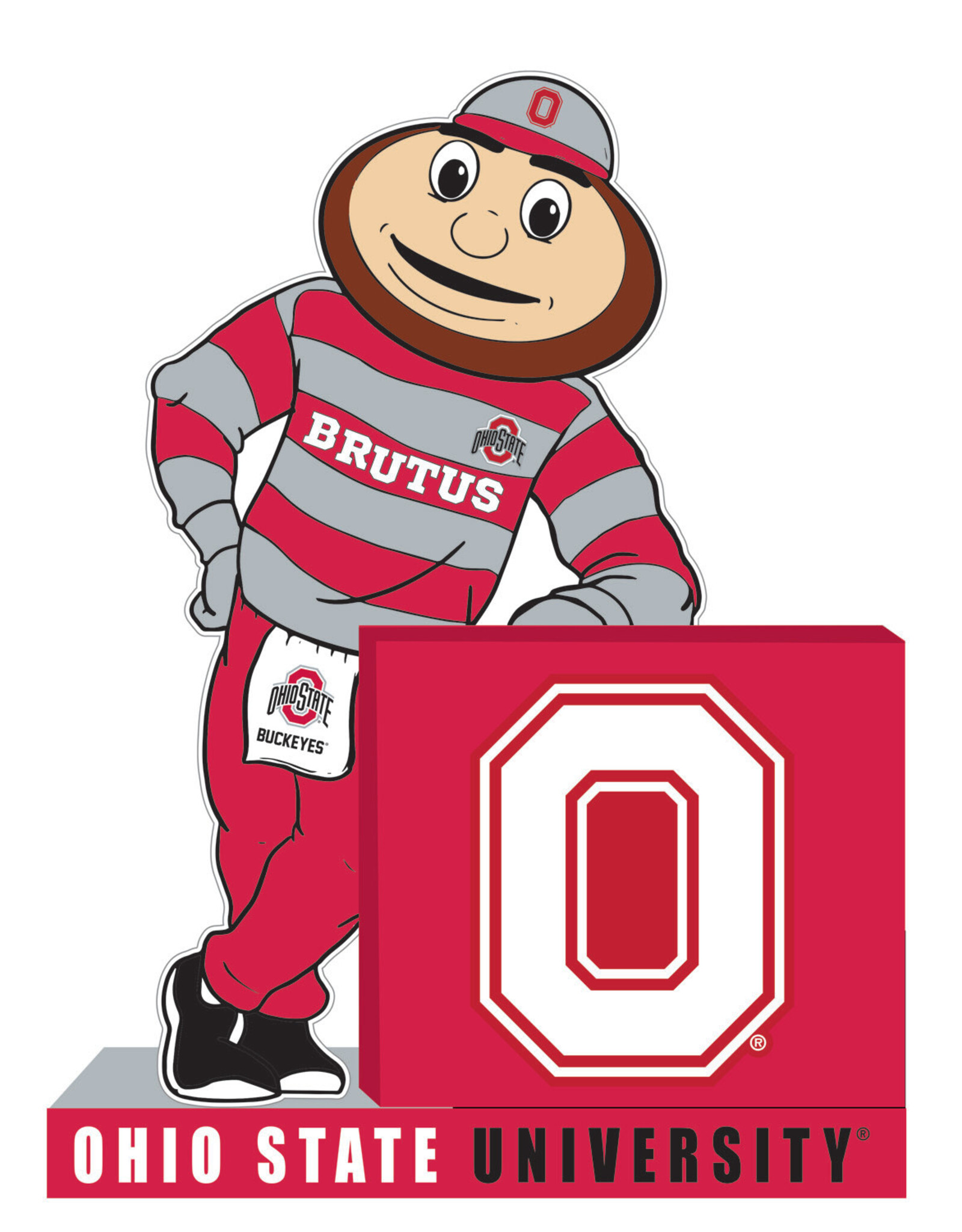 EVERGREEN Ohio State Buckeyes Wood Mascot Standee With Team Logo