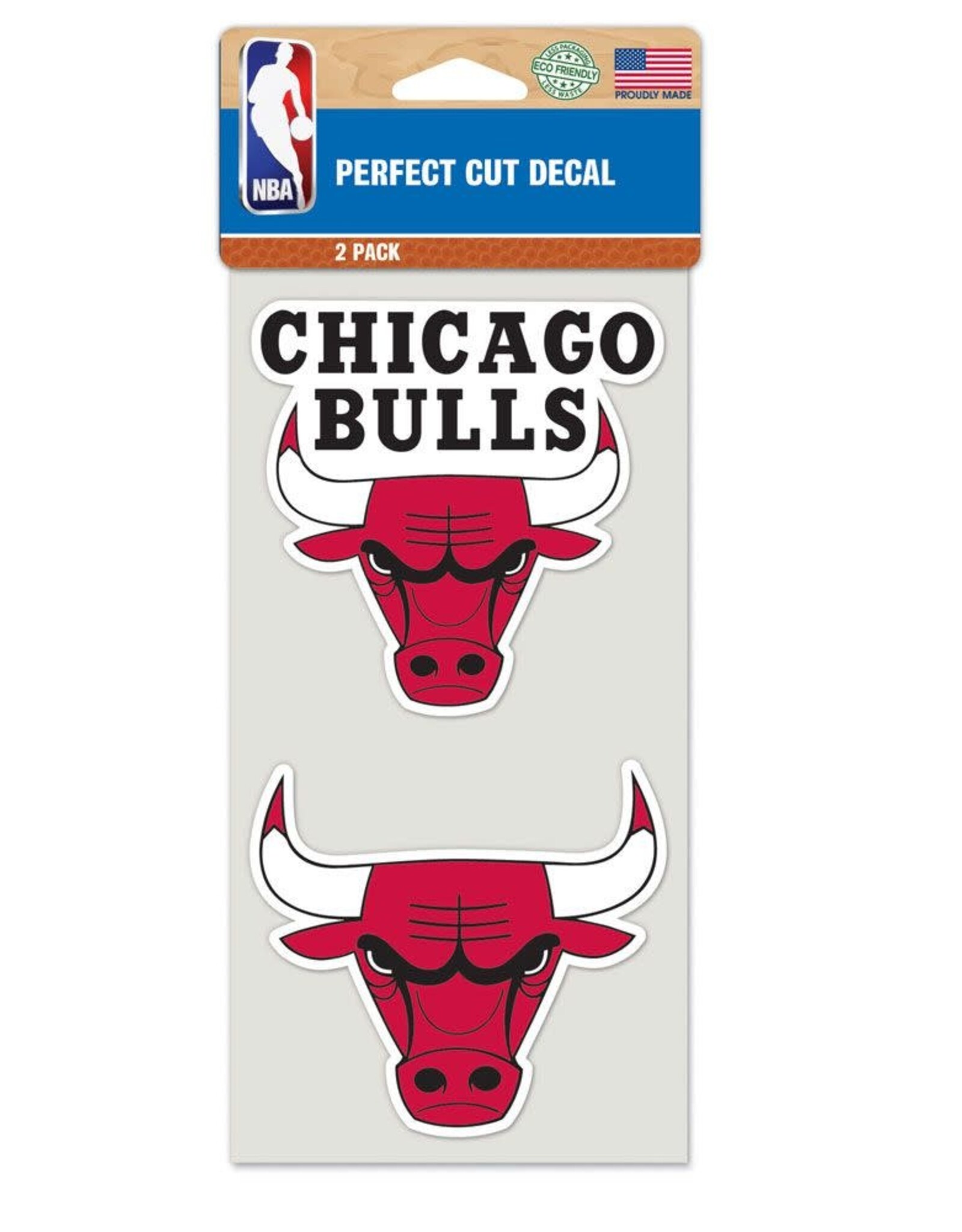 WINCRAFT Chicago Bulls 2-Pack 4x4 Perfect Cut Decals