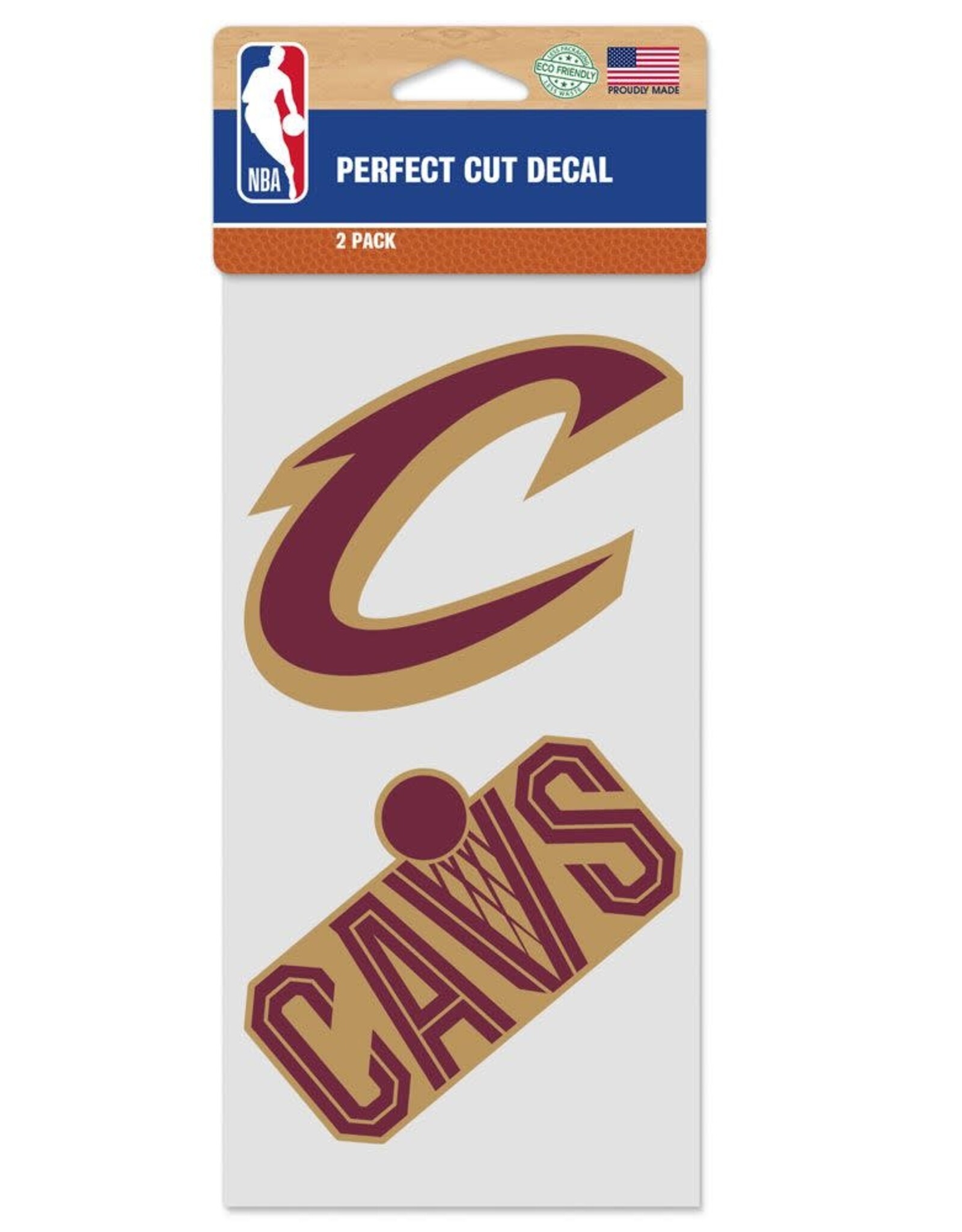 WINCRAFT Cleveland Cavaliers 2-Pack 4x4 Perfect Cut Decals