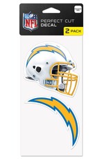 WINCRAFT Los Angeles Chargers 2-Pack 4x4 Perfect Cut Decals