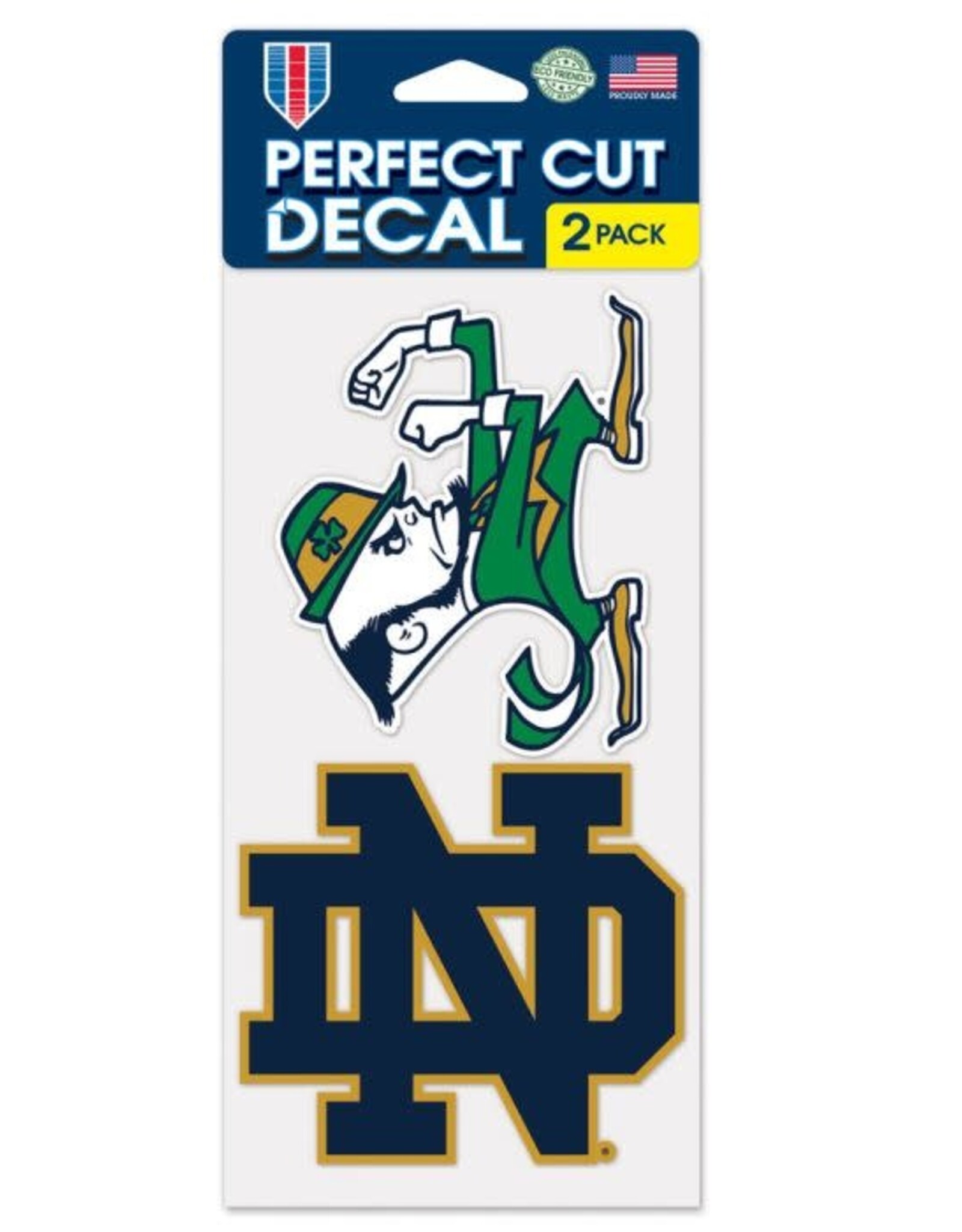 WINCRAFT Notre Dame Fighting Irish 2-Pack 4x4 Perfect Cut Decals