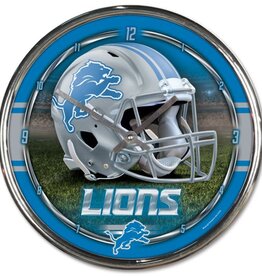 WINCRAFT Detriot Lions Round Chrome Clock