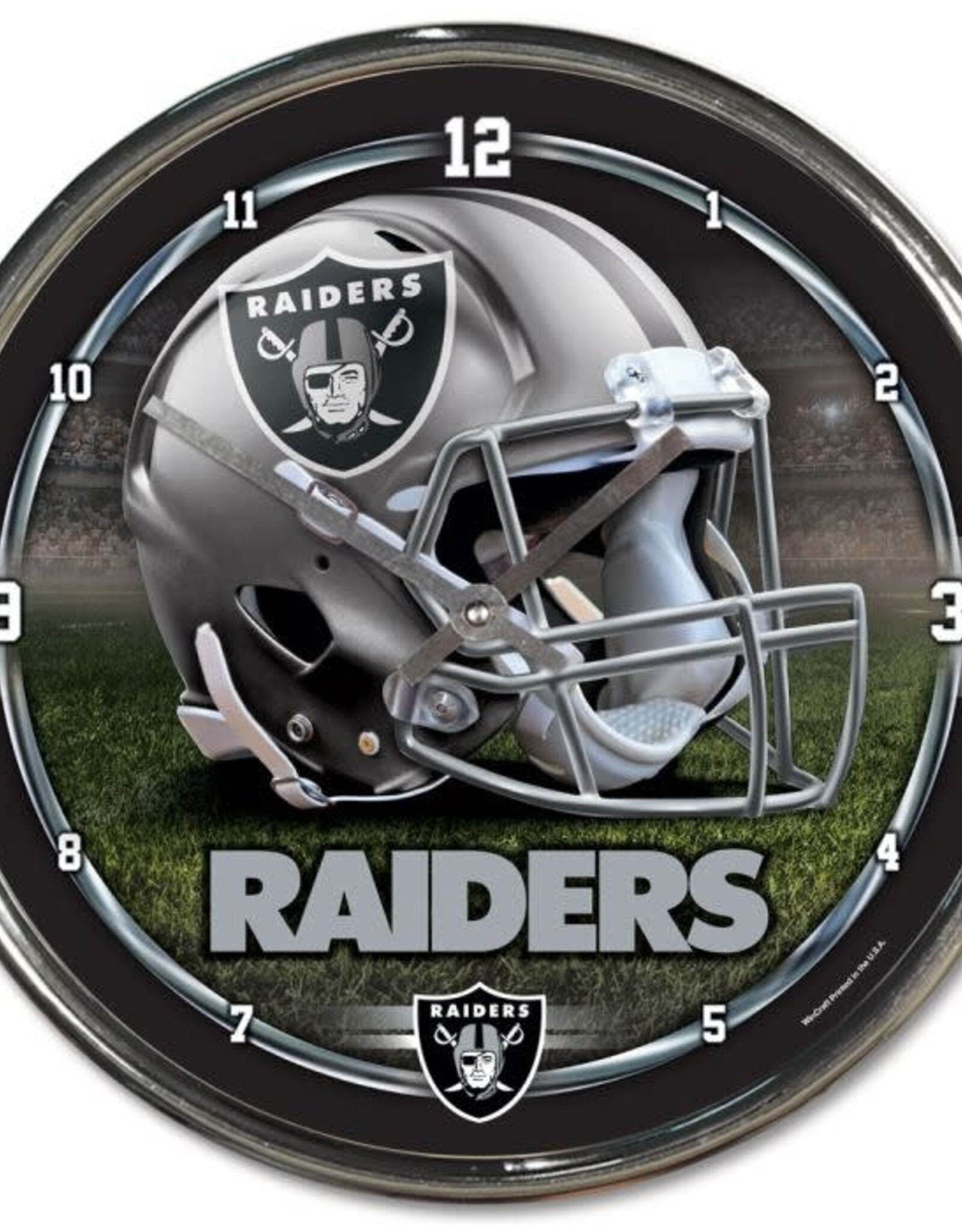 WINCRAFT Las Vegas Raiders Round Chrome Clock