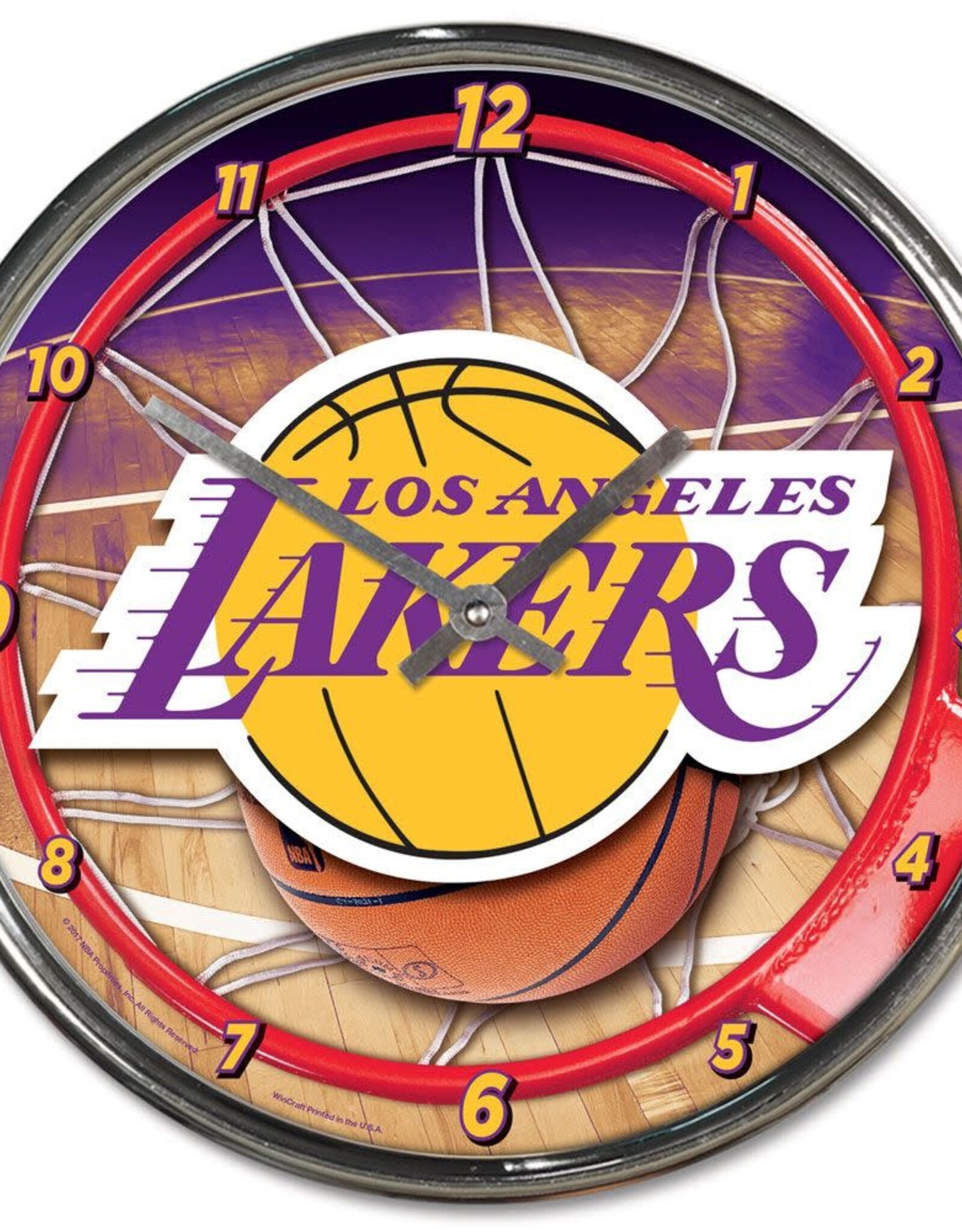 WINCRAFT Los Angeles Lakers Round Chrome Clock