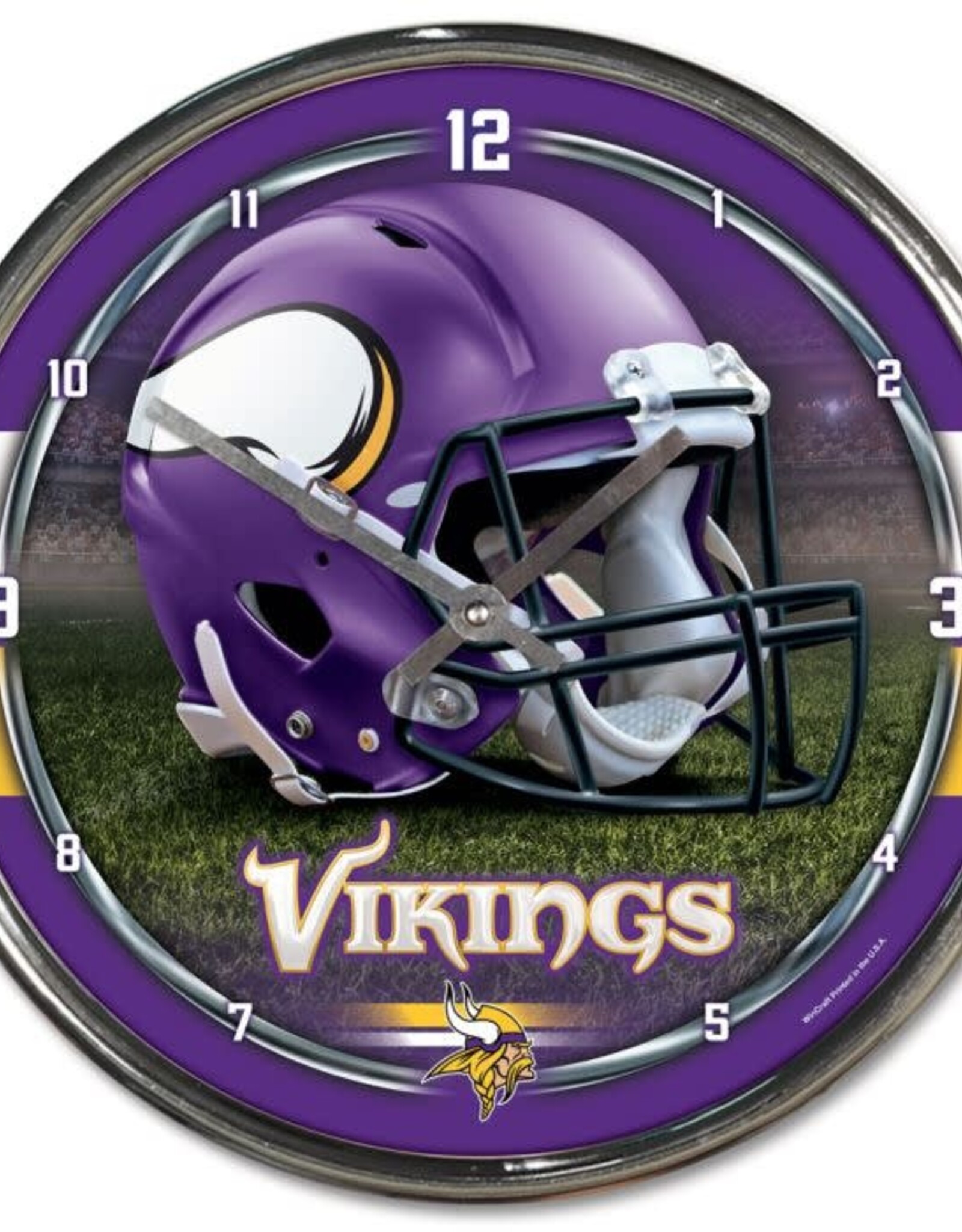 WINCRAFT Minnesota Vikings Round Chrome Clock
