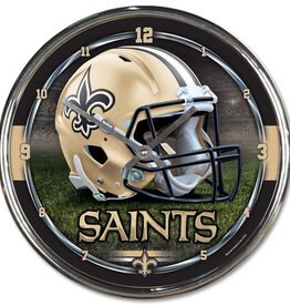 WINCRAFT New Orleans Saints Round Chrome Clock