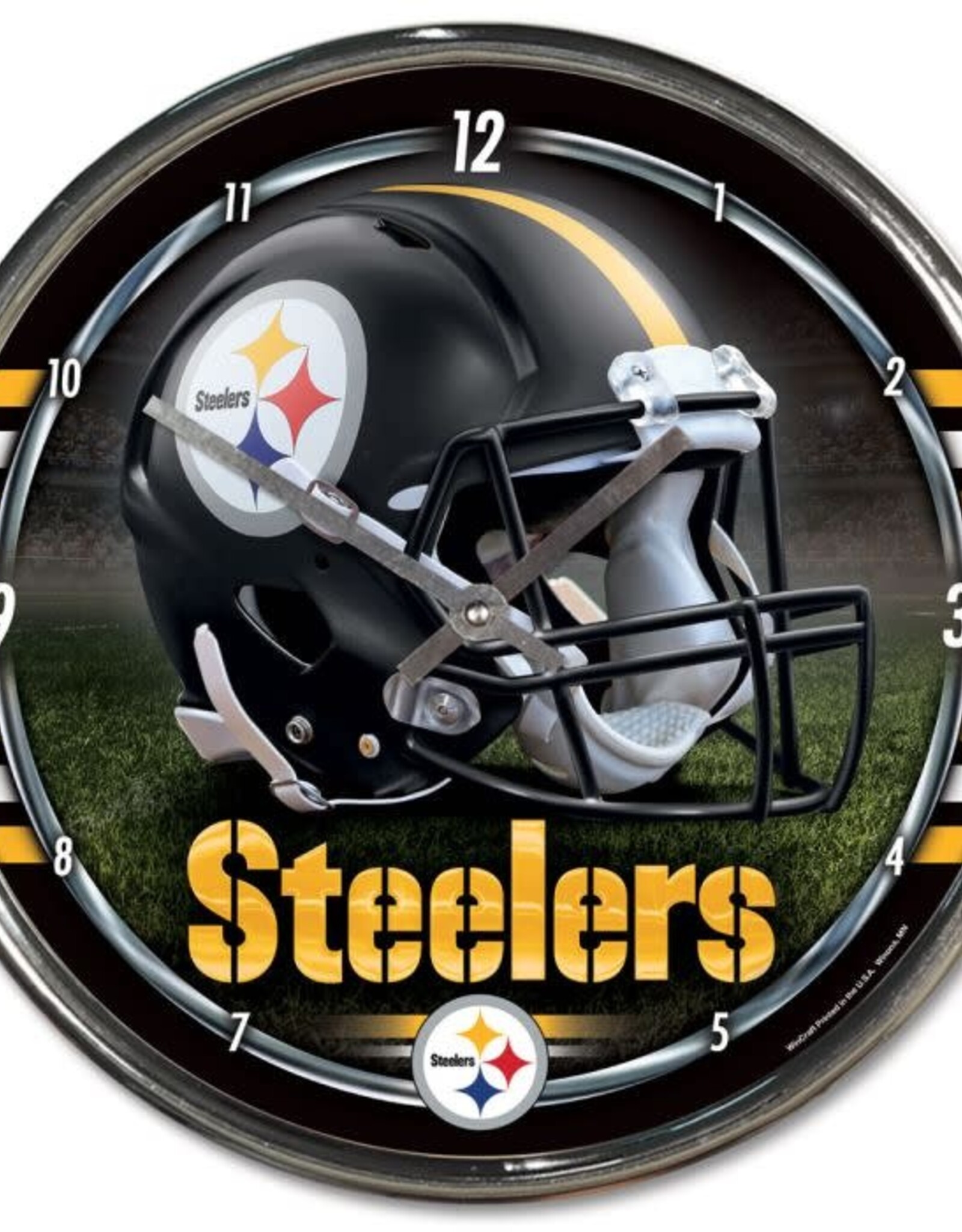 WINCRAFT Pittsburgh Steelers Round Chrome Clock