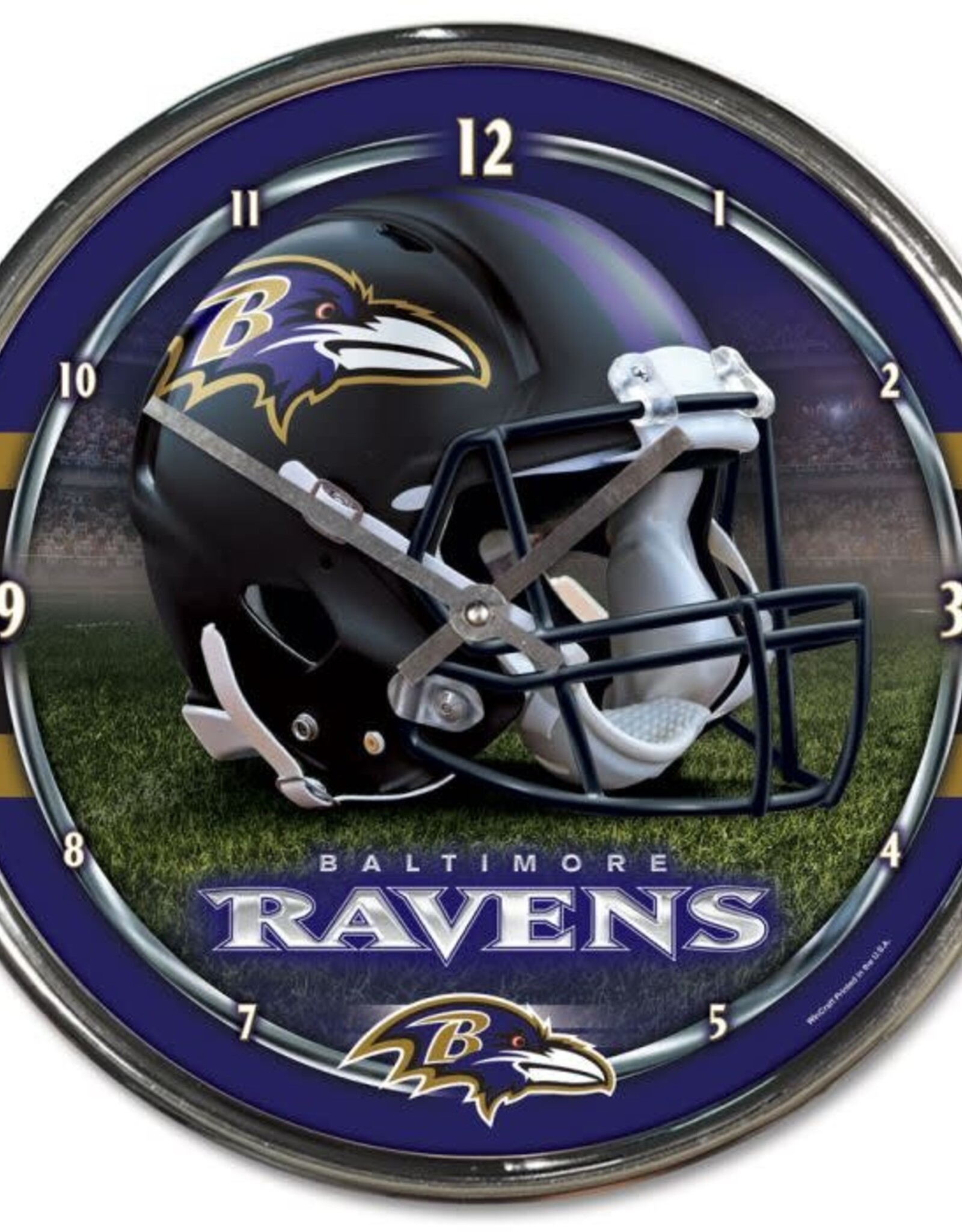 WINCRAFT Baltimore Ravens Round Chrome Clock