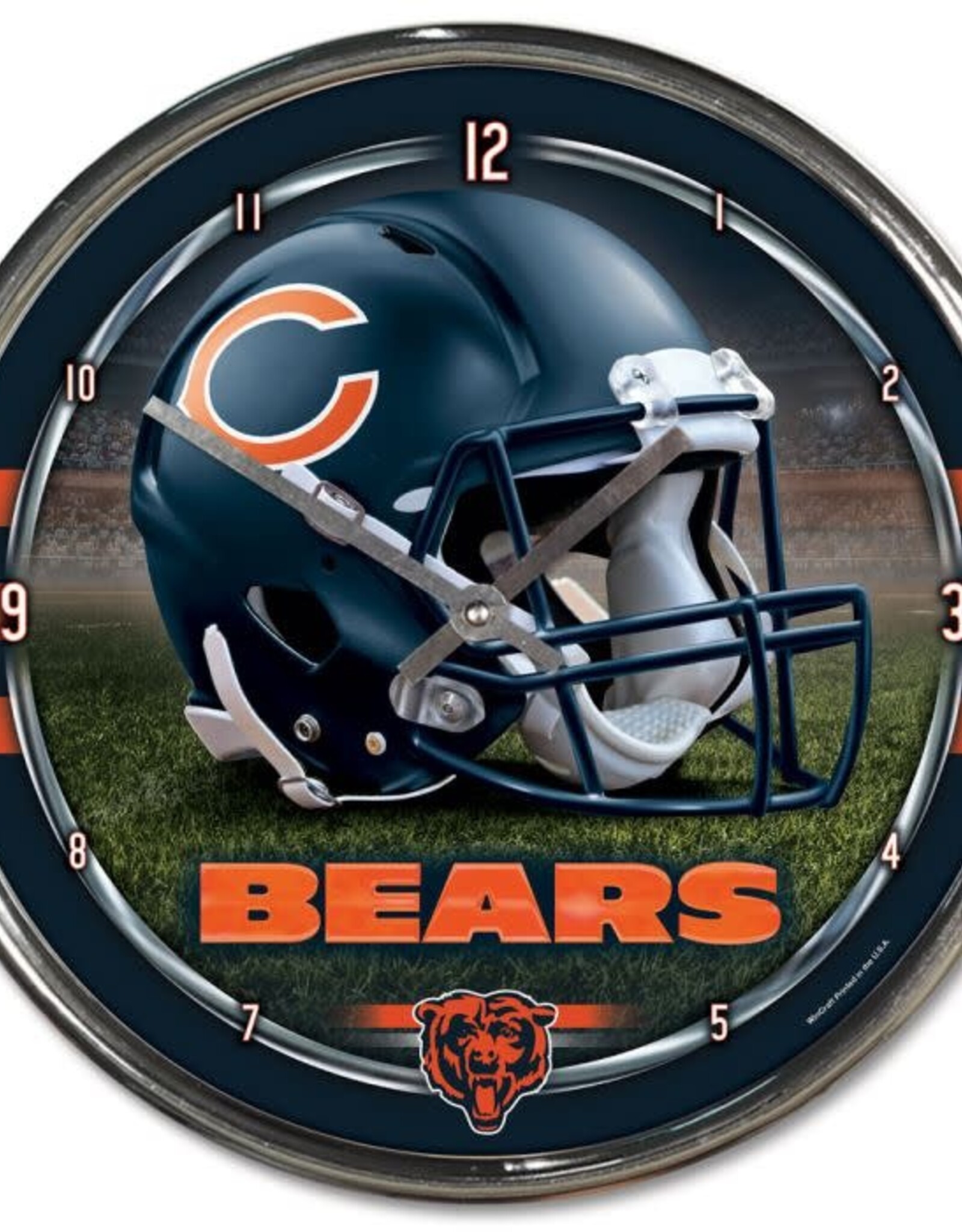 WINCRAFT Chicago Bears Round Chrome Clock