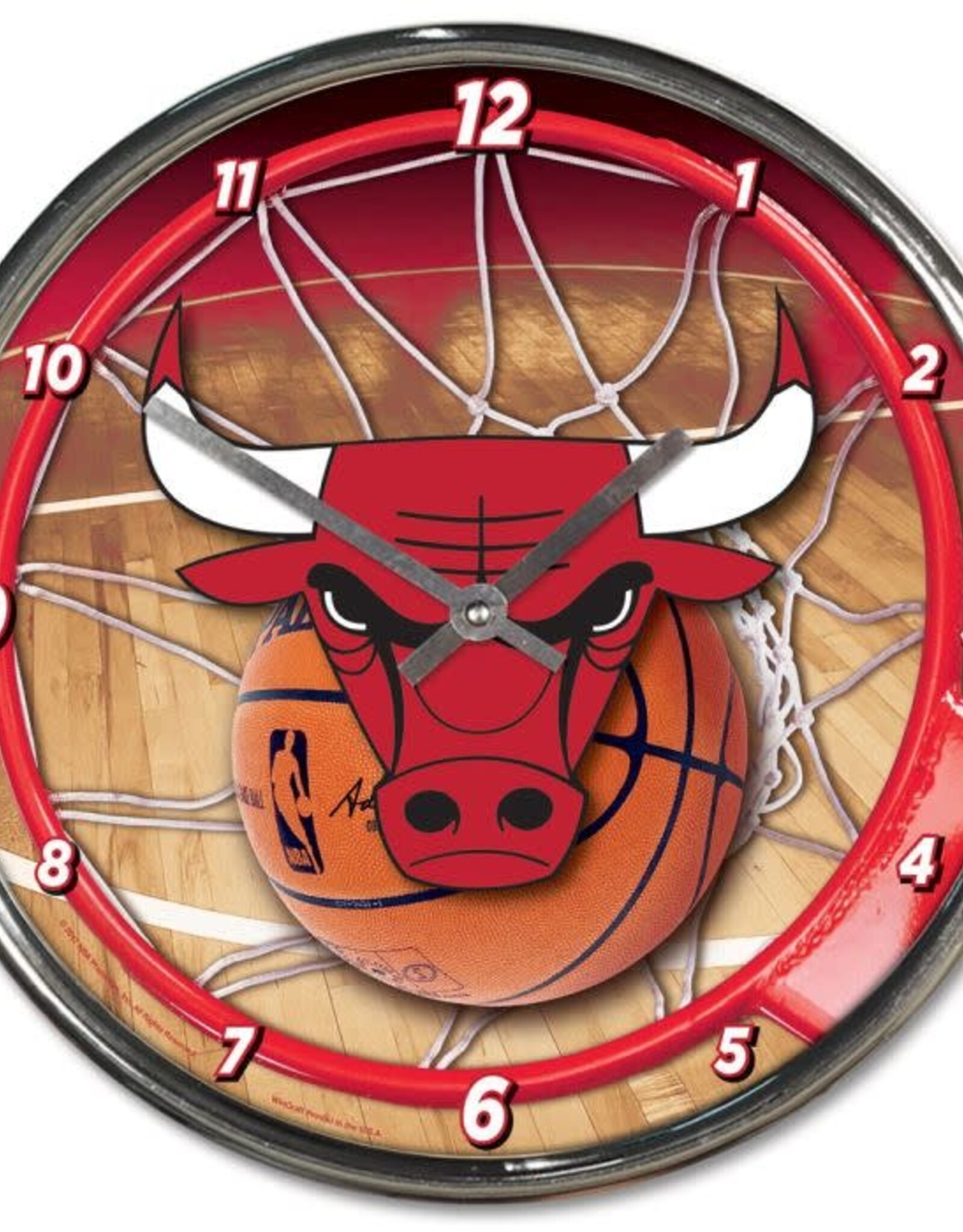 WINCRAFT Chicago Bulls Round Chrome Clock