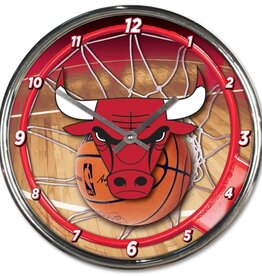 WINCRAFT Chicago Bulls Round Chrome Clock