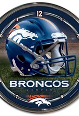 WINCRAFT Denver Broncos Round Chrome Clock