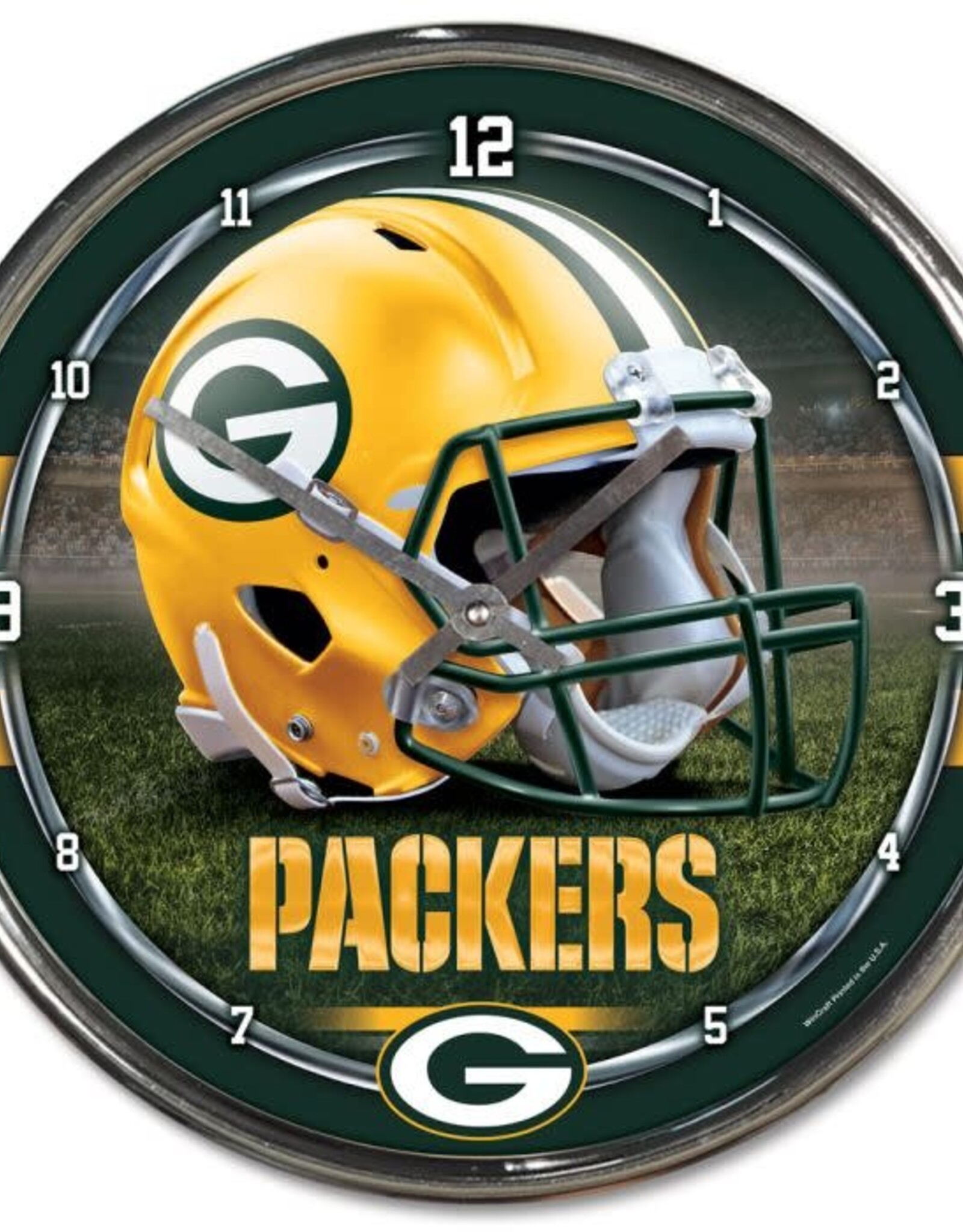 WINCRAFT Green Bay Packers Round Chrome Clock