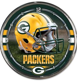 WINCRAFT Green Bay Packers Round Chrome Clock