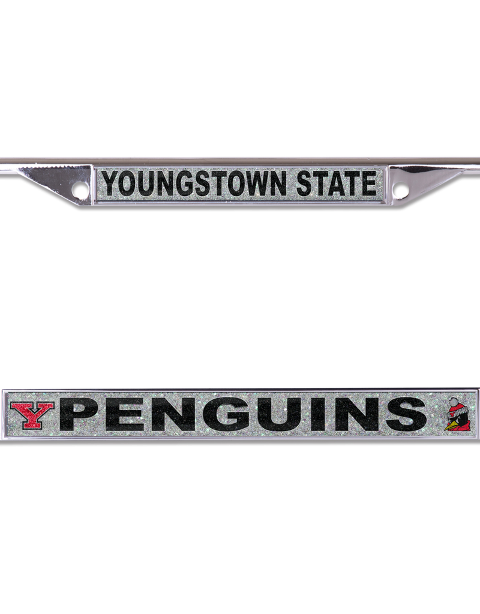 WINCRAFT Youngstown State Penguins Silver Glitter Plate Frame