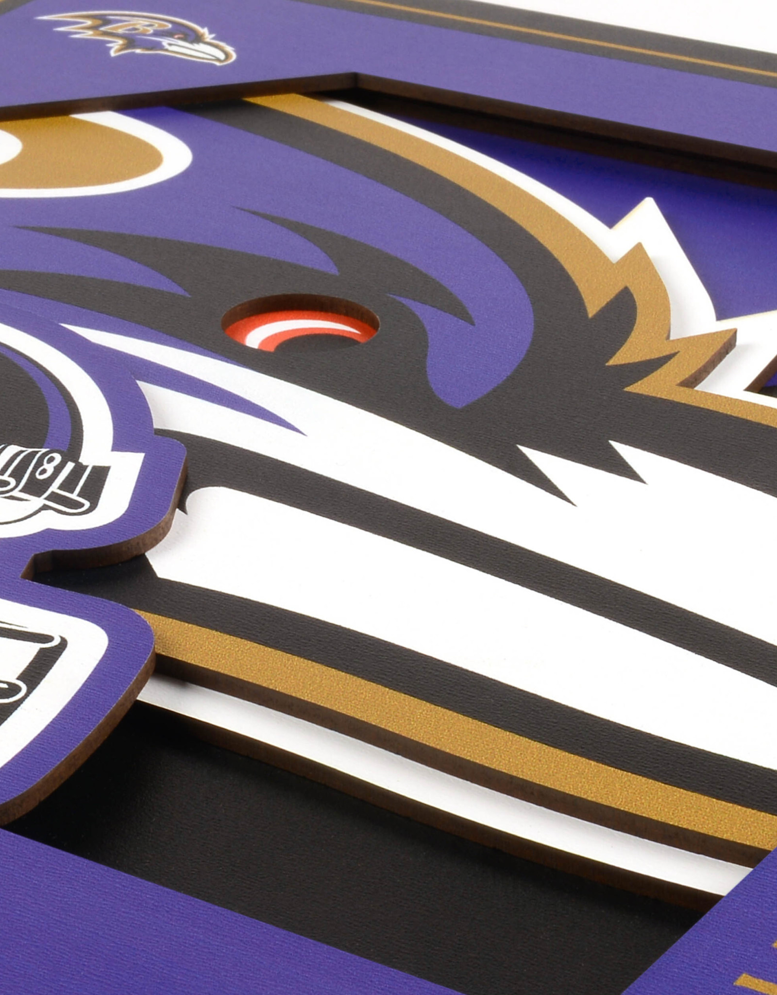 YOU THE FAN Baltimore Ravens 3D Logo Series 12x12 Wall Art