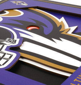YOU THE FAN Baltimore Ravens 3D Logo Series 12x12 Wall Art