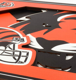 YOU THE FAN Cincinnati Bengals 3D Logo Series 12x12 Wall Art