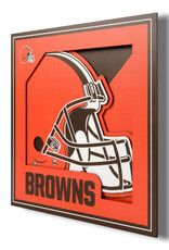 YOU THE FAN Cleveland Browns 3D Logo Series 12x12 Wall Art