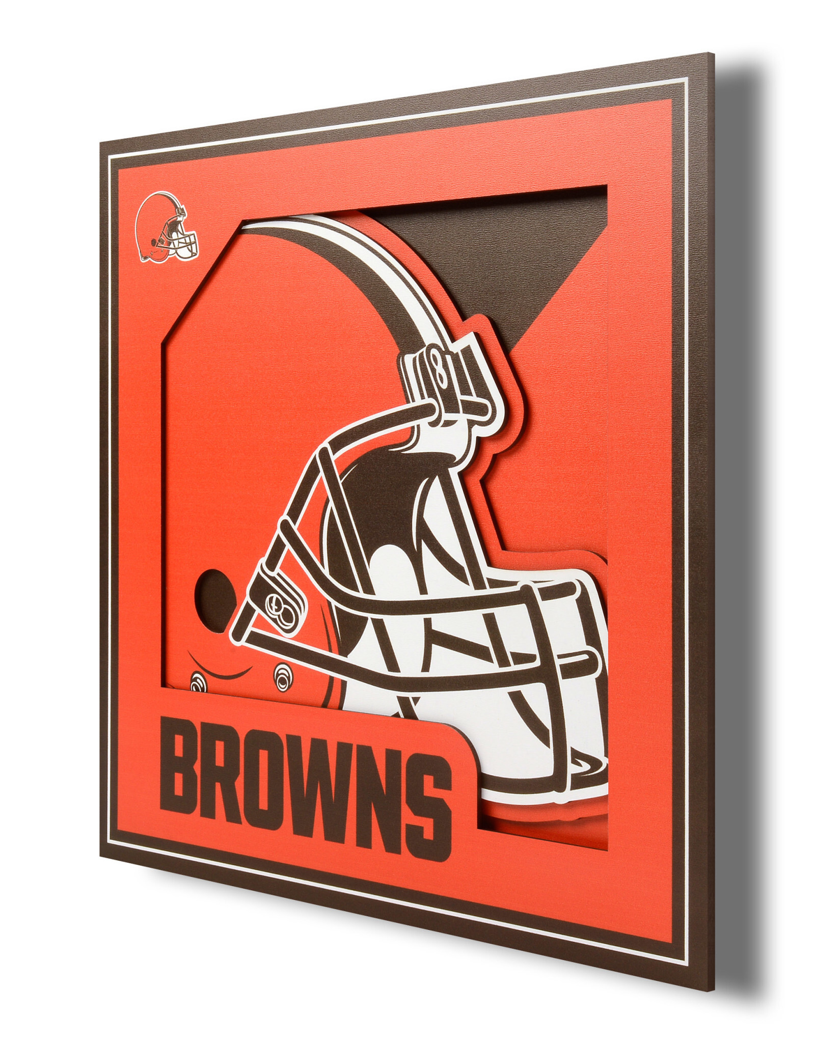 YOU THE FAN Cleveland Browns 3D Logo Series 12x12 Wall Art
