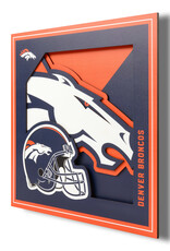 YOU THE FAN Denver Broncos 3D Logo Series 12x12 Wall Art