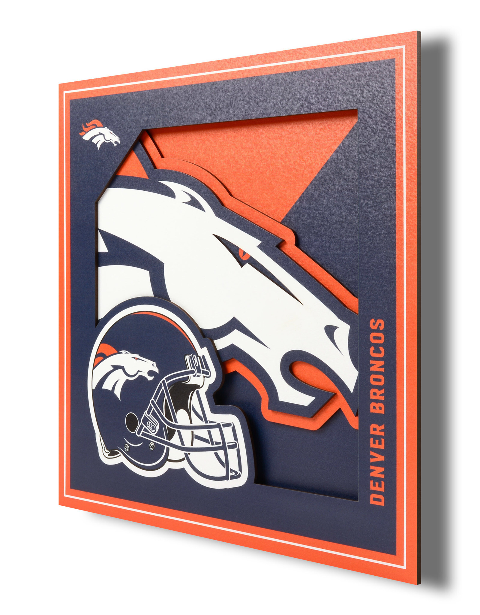 YOU THE FAN Denver Broncos 3D Logo Series 12x12 Wall Art