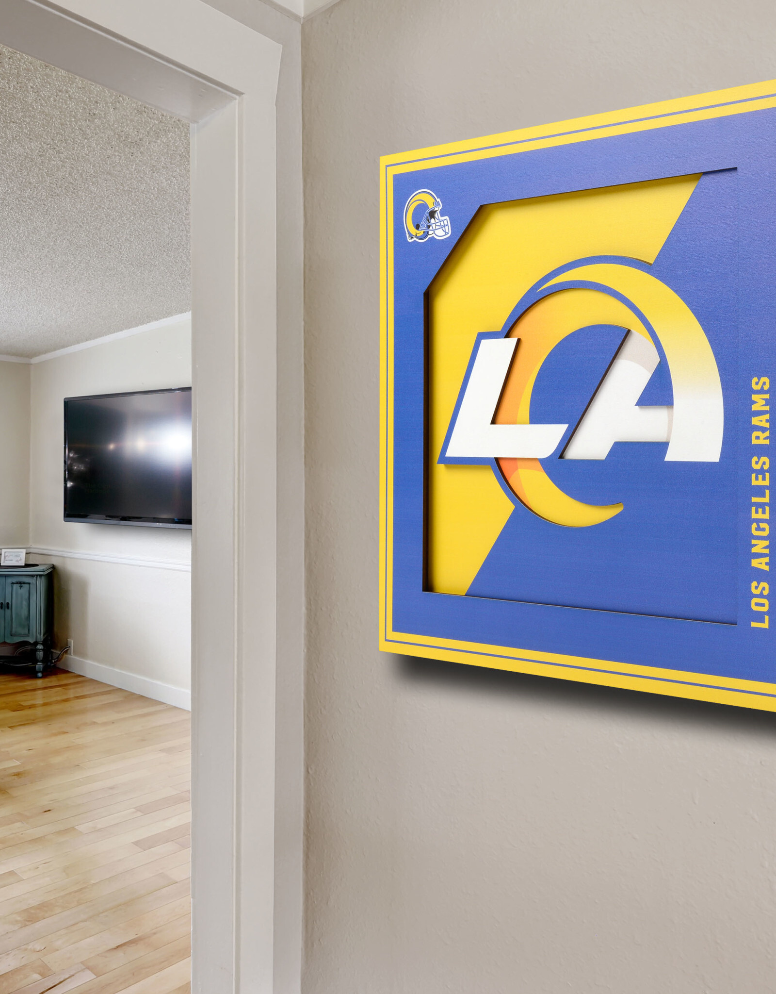 YOU THE FAN Los Angeles Rams 3D Logo Series 12x12 Wall Art