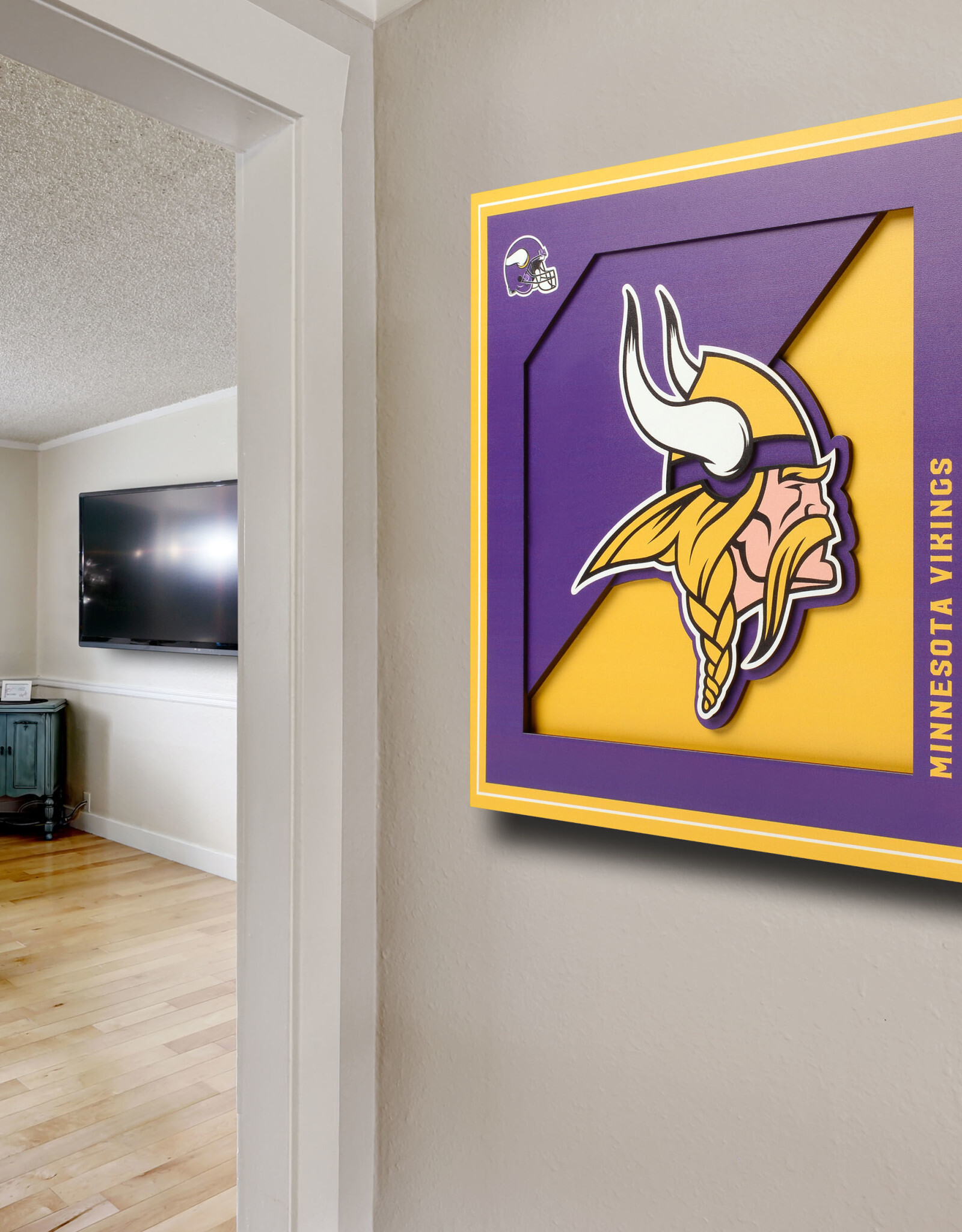 YOU THE FAN Minnesota Vikings 3D Logo Series 12x12 Wall Art