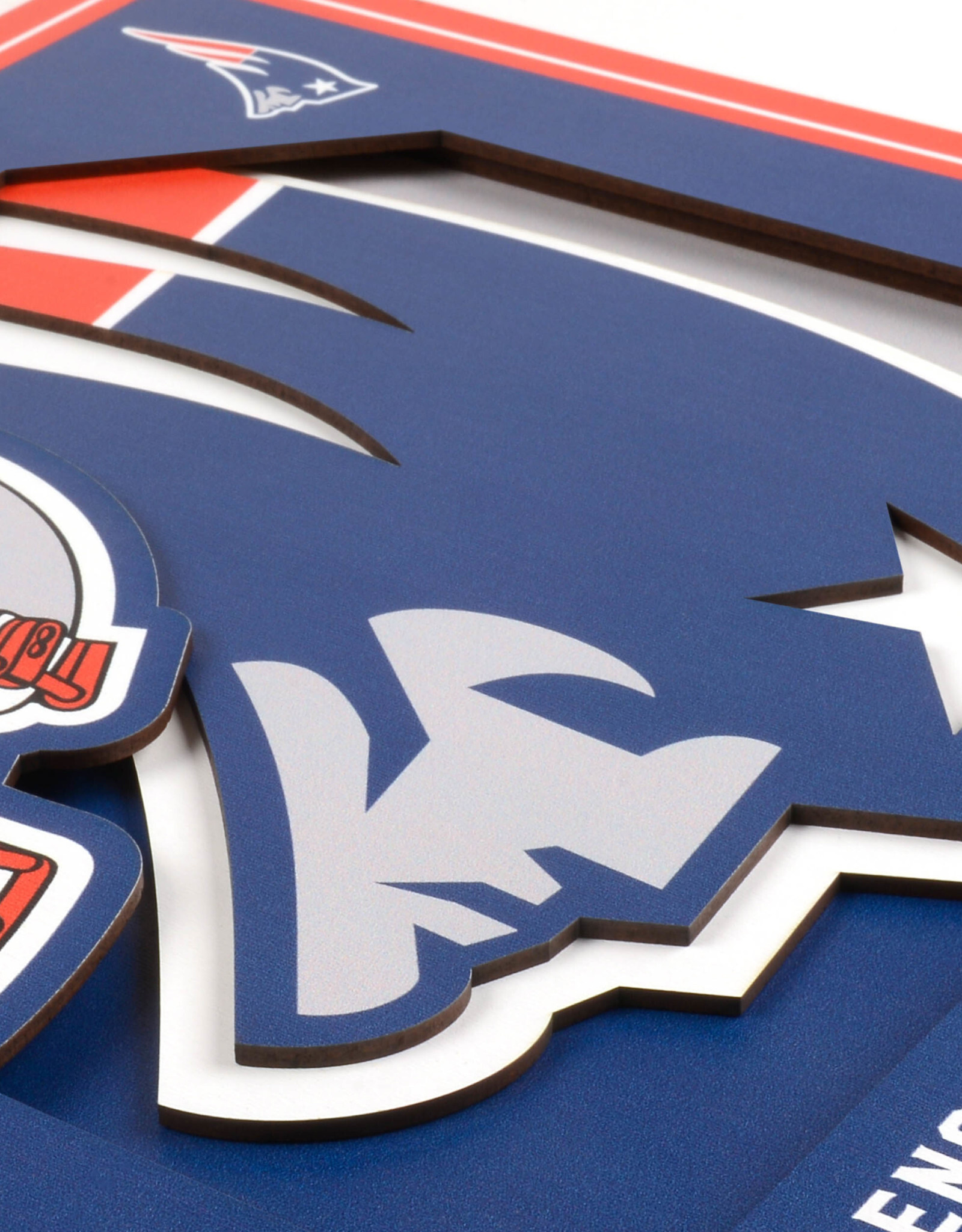 YOU THE FAN New England Patriots 3D Logo Series 12x12 Wall Art