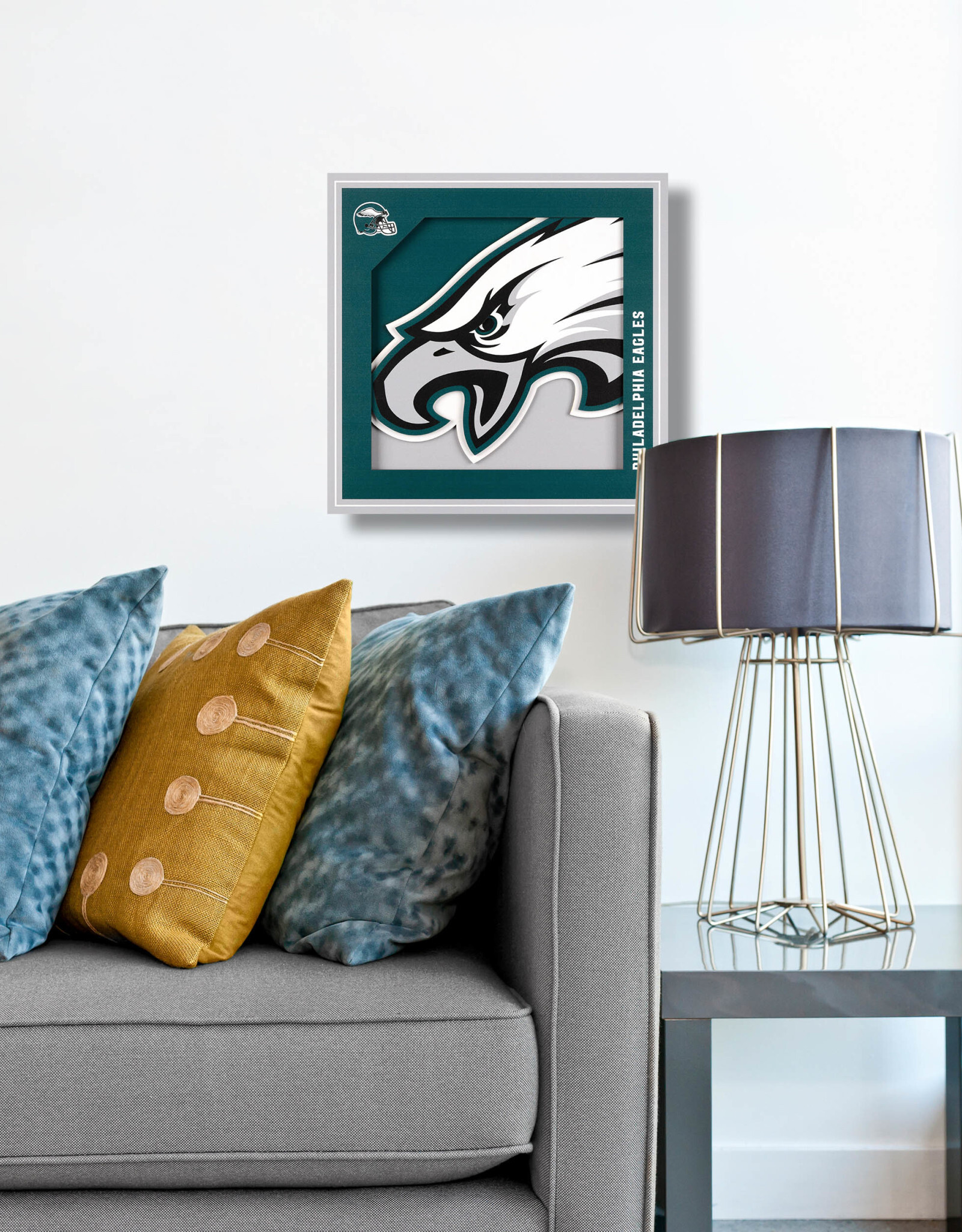 YOU THE FAN Philadelphia Eagles 3D Logo Series 12x12 Wall Art