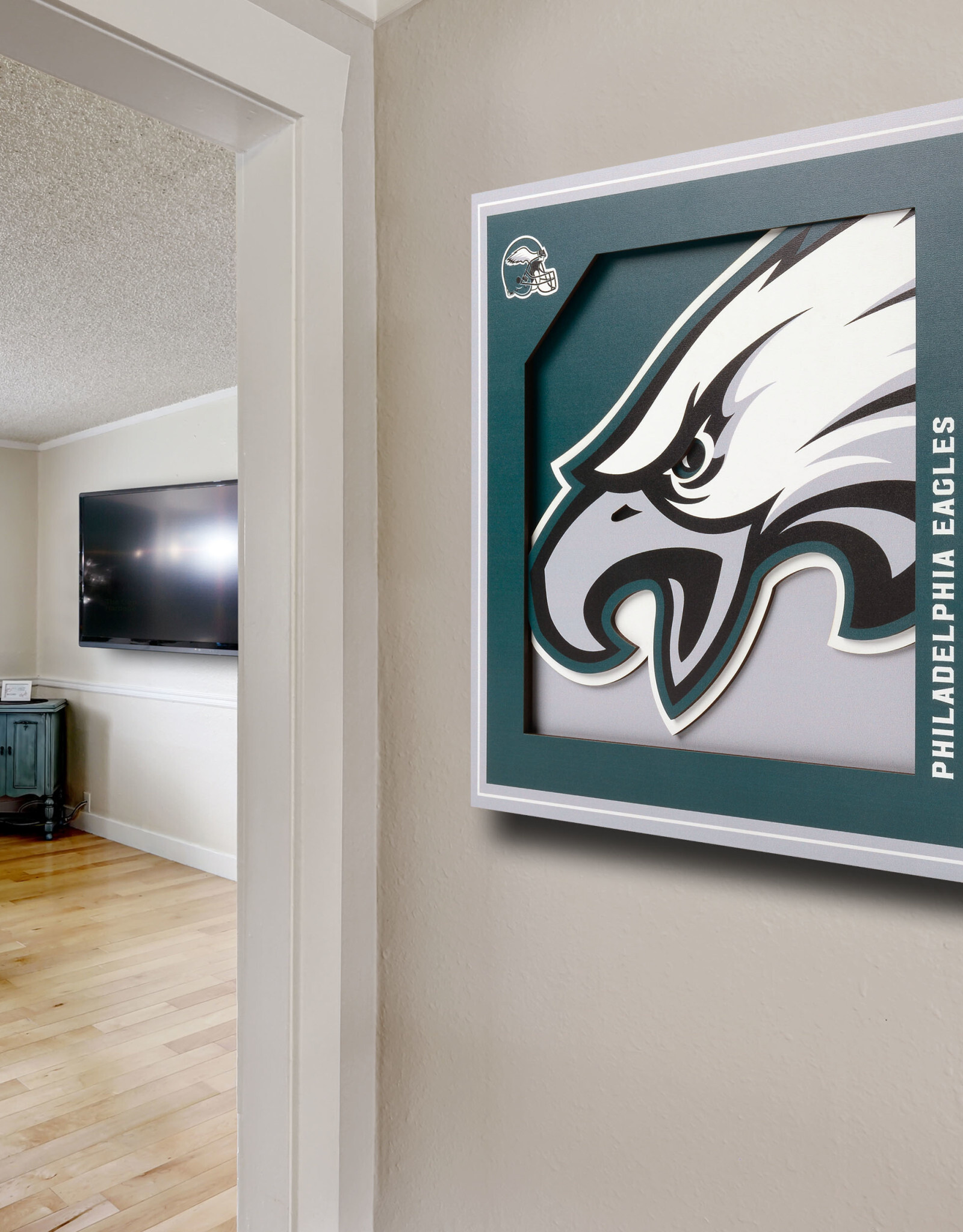 YOU THE FAN Philadelphia Eagles 3D Logo Series 12x12 Wall Art