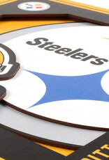 YOU THE FAN Pittsburgh Steelers 3D Logo Series 12x12 Wall Art
