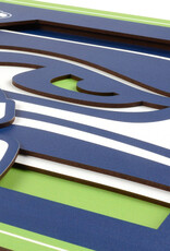 YOU THE FAN Seattle Seahawks 3D Logo Series 12x12 Wall Art
