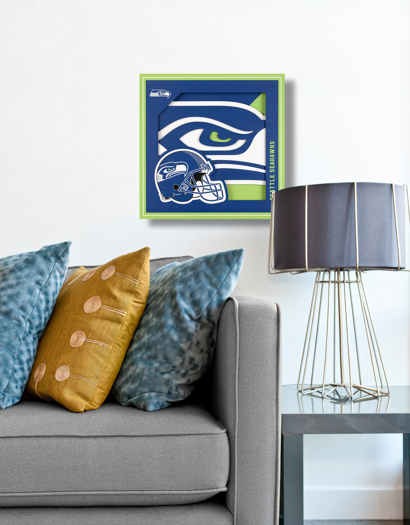 YOU THE FAN Seattle Seahawks 3D Logo Series 12x12 Wall Art