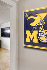 YOU THE FAN Michigan Wolverines 3D Logo Series 12x12 Wall Art