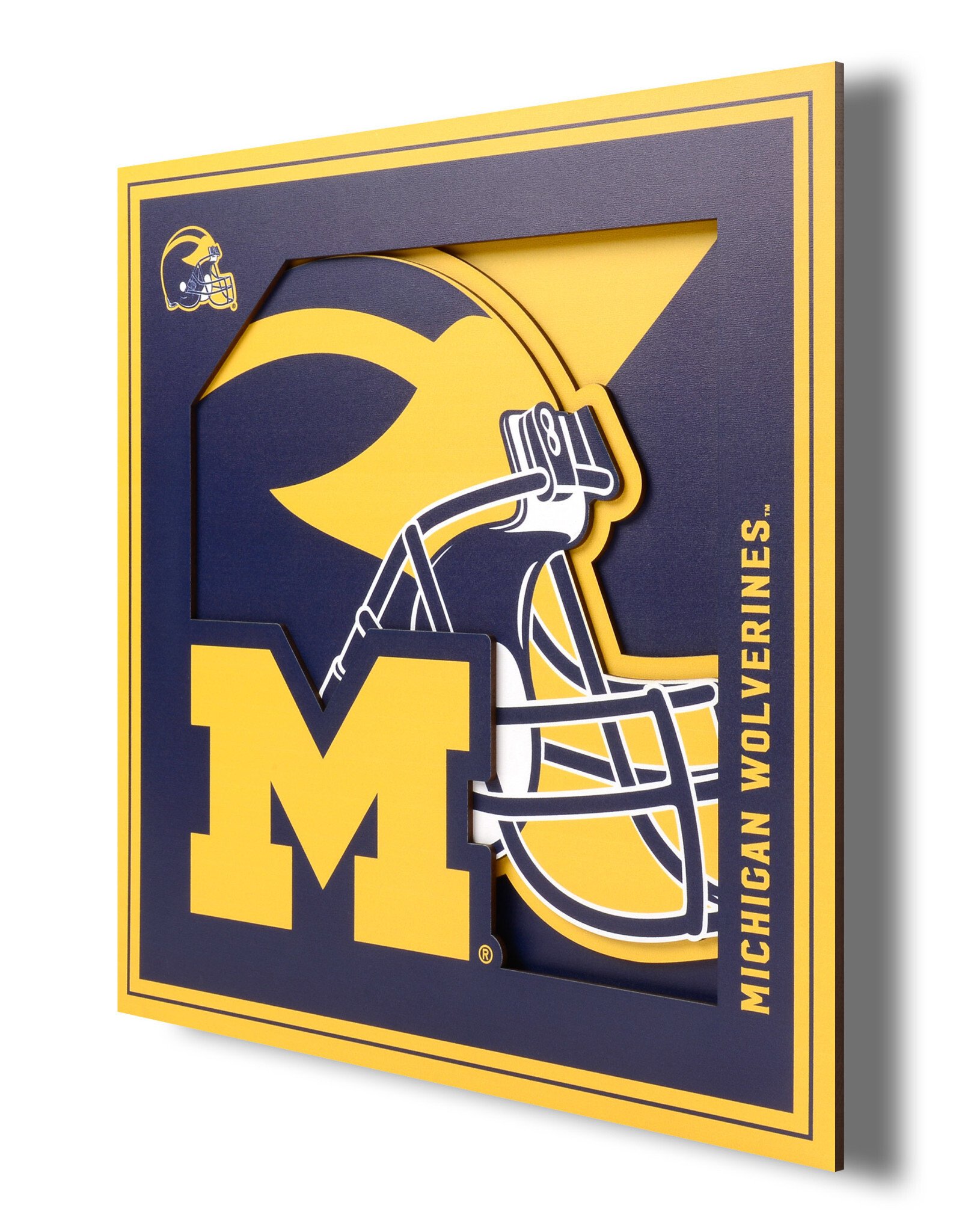 YOU THE FAN Michigan Wolverines 3D Logo Series 12x12 Wall Art