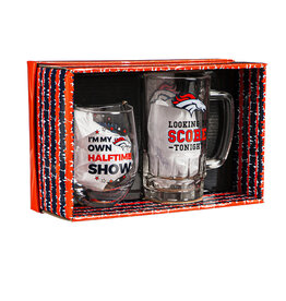 EVERGREEN Denver Broncos Stemless Wine & Stein Gift Set