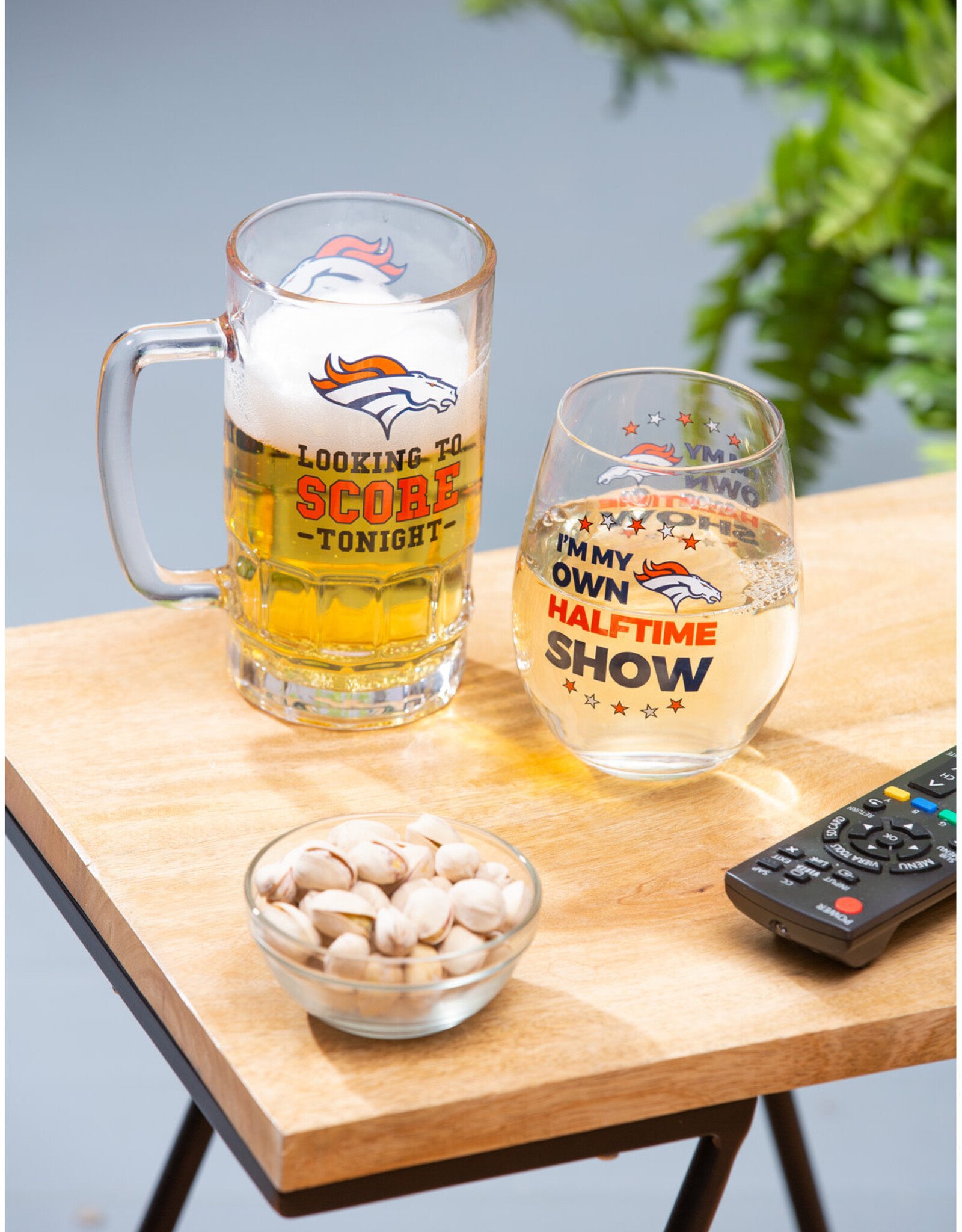 EVERGREEN Denver Broncos Stemless Wine & Stein Gift Set